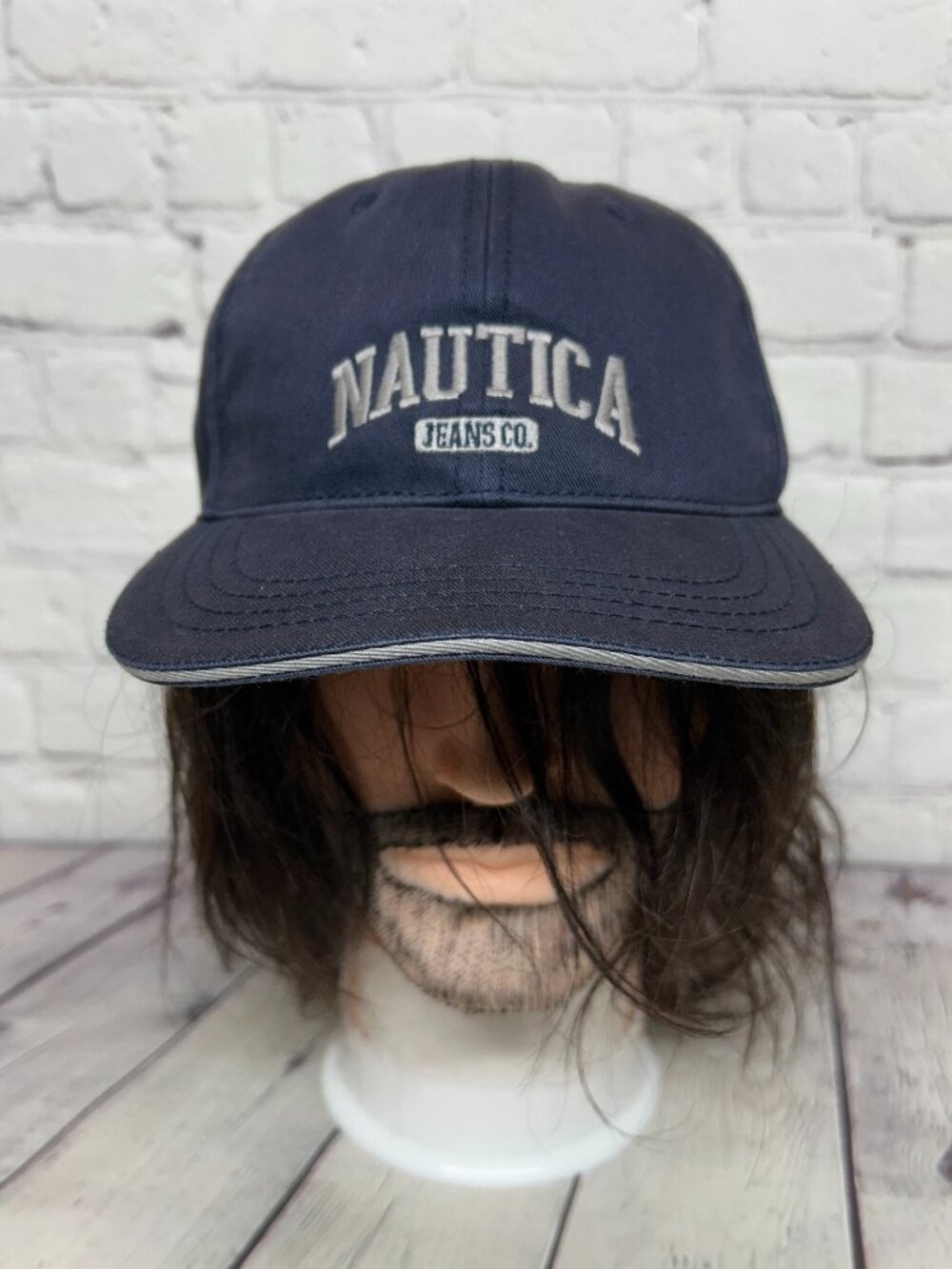 Vintage Nautica Jeans Co. Hat Cap Strap Back Navy Blue Youth Size 8-20 Fits